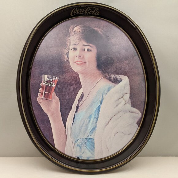 Coca-Cola Vintage Oval Tin Sign PRINTED IN 1981 - Picture 1 of 9